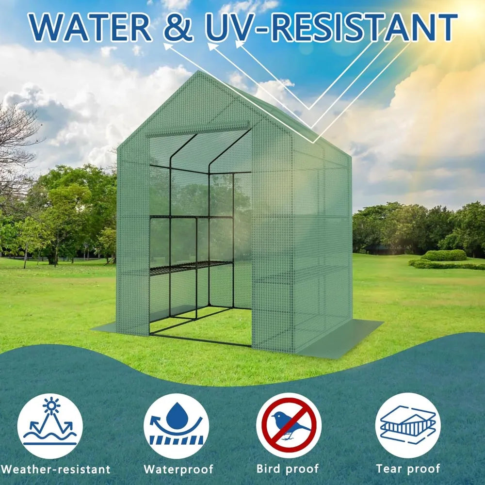 Heavy Duty Walk-in Greenhouse with Irrigation System for Outdoor Gardening