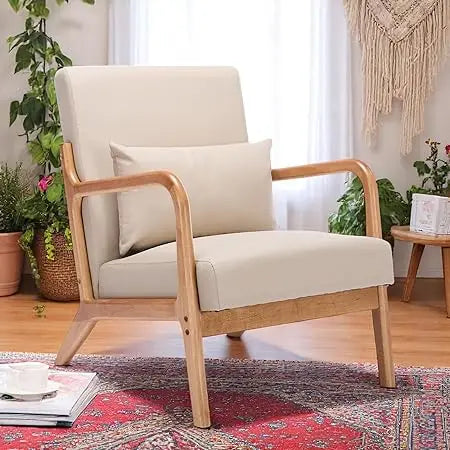 Mid Century Modern Accent Chair Corduroy Upholstered Reading Chair