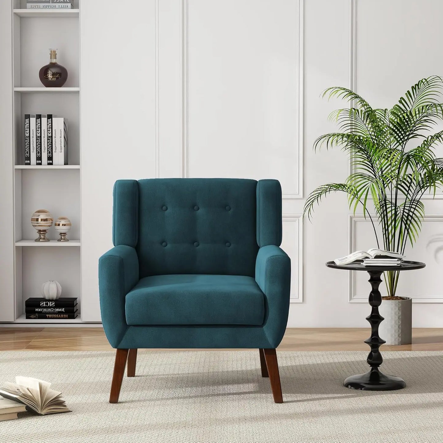 Modern Upholstered Accent Chair Mid Century Lounge Armchair Living Room