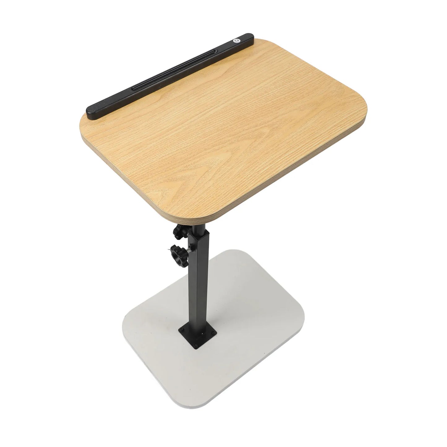 Mobile Lift C Shaped Side Table Wood Carbon Steel Adjustable Couch Desk