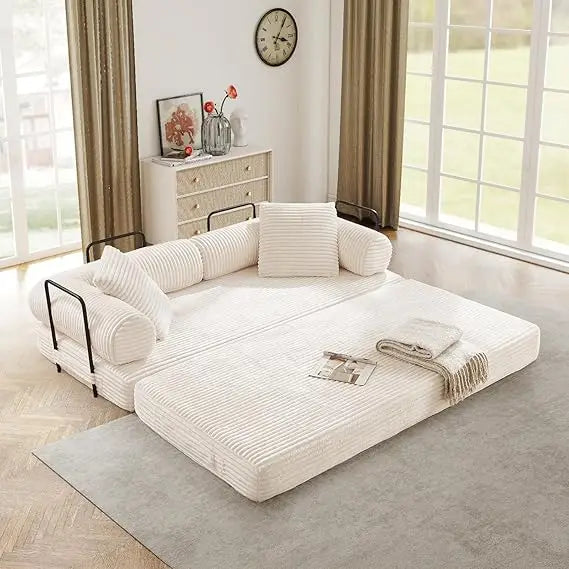 Ljustra Modular Convertible Sofa Bed Plush Corduroy King Size