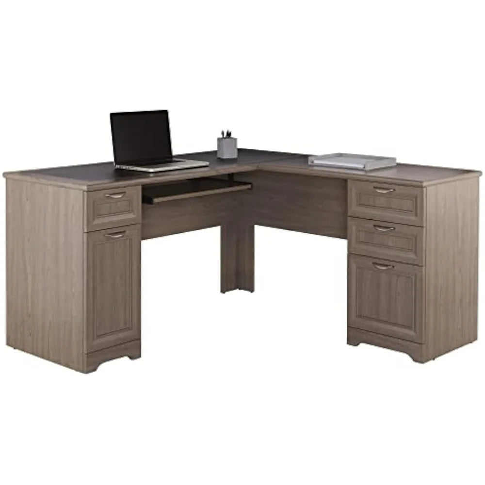 L-Shape Corner Computer Desk with Keyboard Tray and Storage