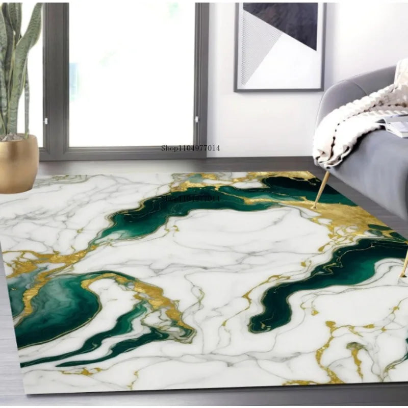 Marble Swirl Abstract Rug for Living Room Bedroom Dining Room Office