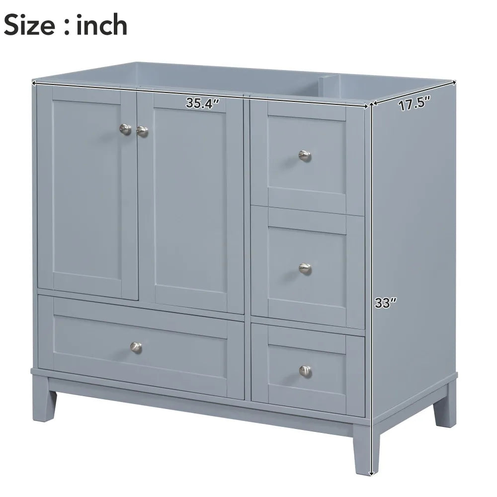 36 Inch Modern Bathroom Vanity with USB Charging and Ample Storage