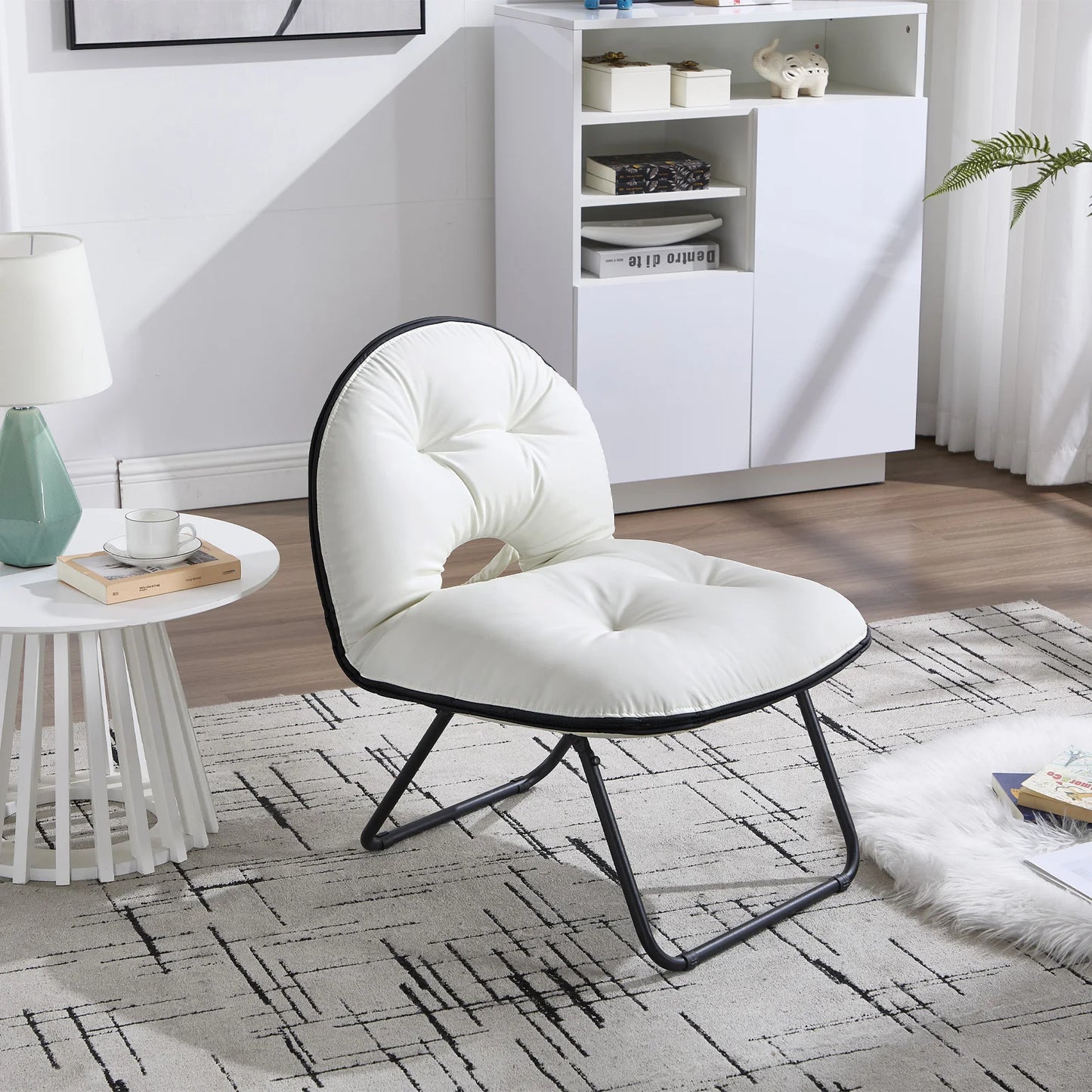 Ljustra Portable Folding Lounge Chair Upholstered Living Room Furniture