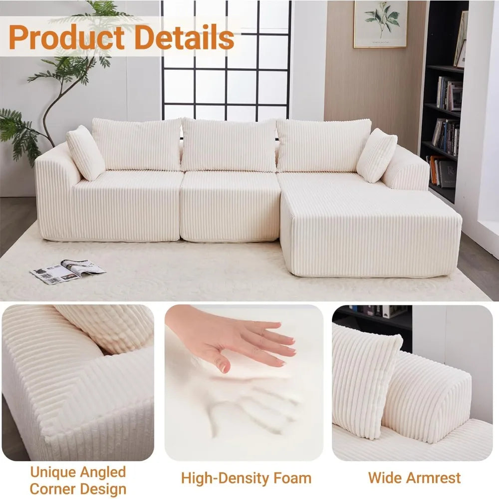 L Shaped Couch Modular Sofa Chaise Cloud Sectional for Living Room
