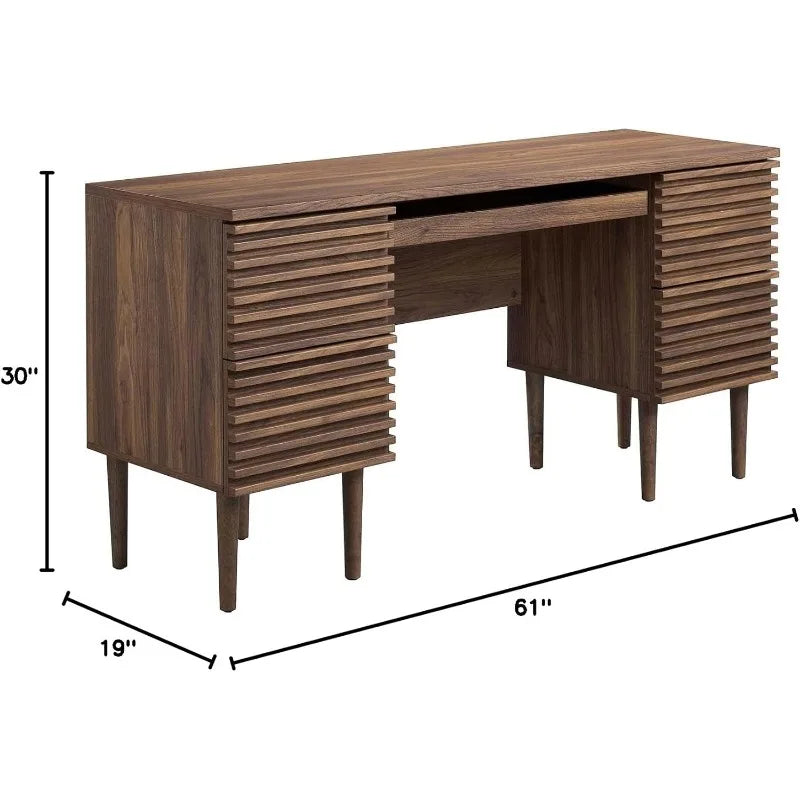 Ljustra Mid-Century Modern Office Desk Retro Style with Storage