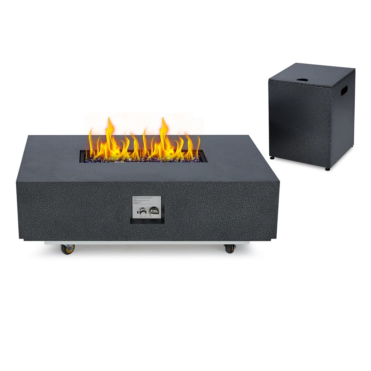 Ljustra 48 Inch Outdoor Rectangle Propane Gas Fire Pit Table 50000 BTU