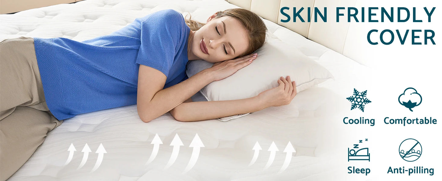 Ljustra King Mattress 12 Inch Hybrid Pressure Relief Medium Firm