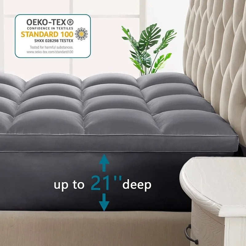 Ljustra Queen Mattress Topper Extra Thick Cooling Pillow Top