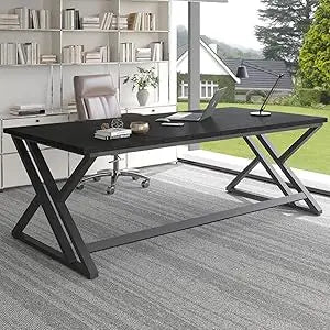 Rustic Large Computer Desk Extra Long Industrial Home Office Table