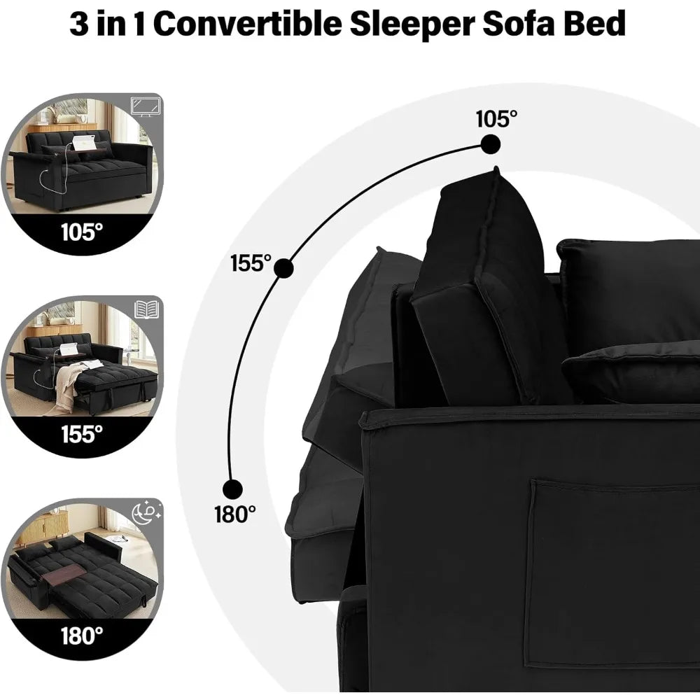Ljustra 3-in-1 Convertible Sofa Bed Loveseat Sleeper Couch Adjustable Backrest