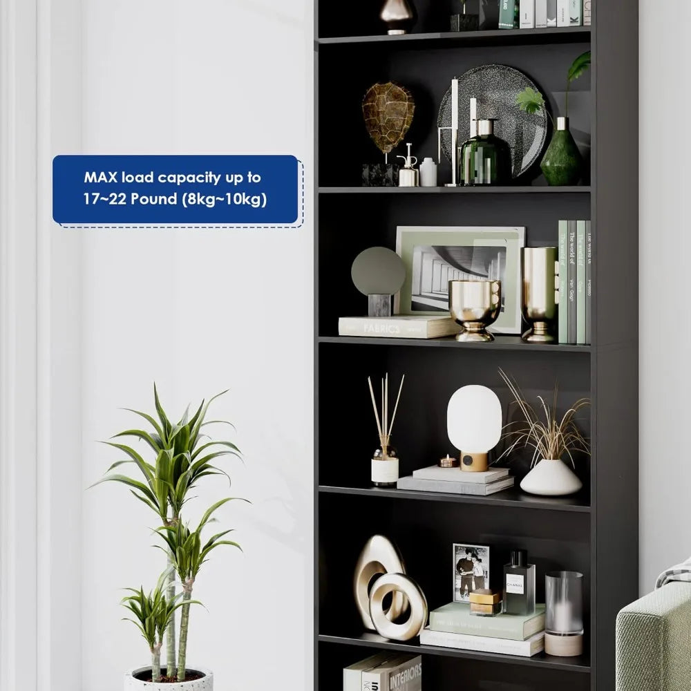 6-Tier Open Bookcase Freestanding Display Storage Shelves for Home Office
