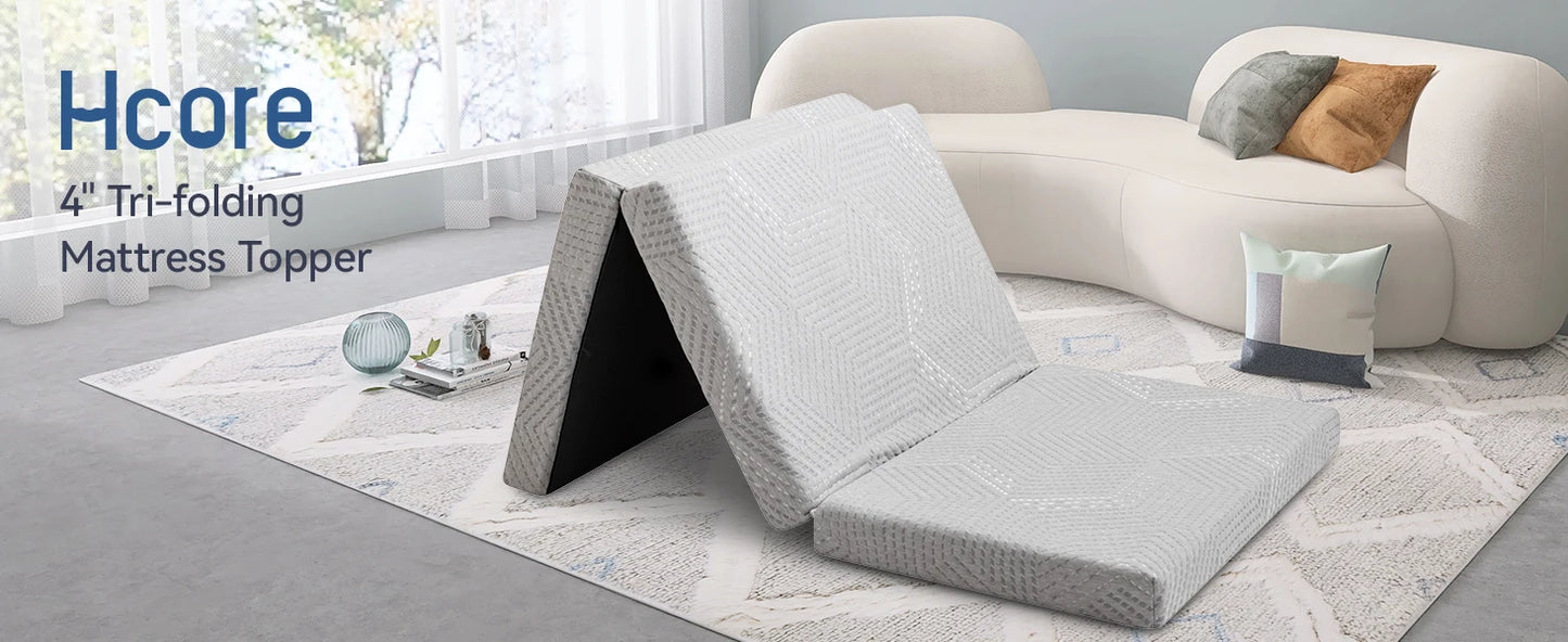 Ljustra Folding Memory Foam Mattress Portable Trifold Camping Guest