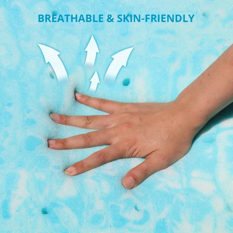 Ljustra Full Mattress Topper Gel Memory Foam CertiPUR-US Cooling Comfort