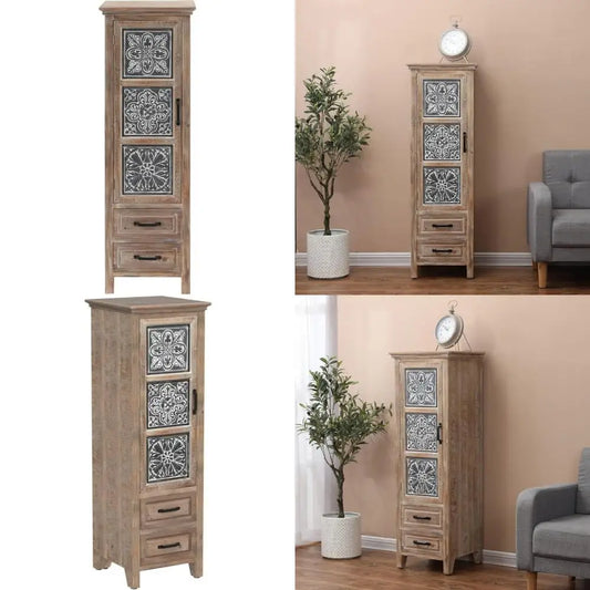 Rustic Tall Storage Cabinet Sideboard Buffet Home Decor Organizer