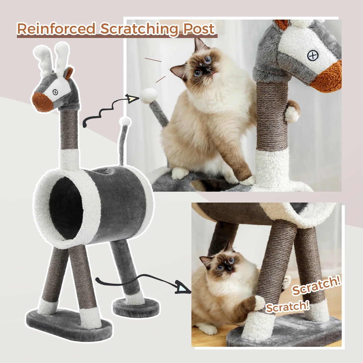 Luxury Cat Climbing Frame Multi-Layer Scratching Post Playground