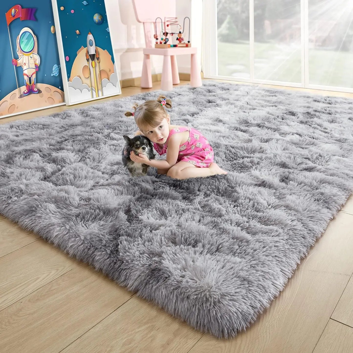 Fluffy Area Rugs for Bedroom Living Room Soft Fuzzy Non Slip Carpet