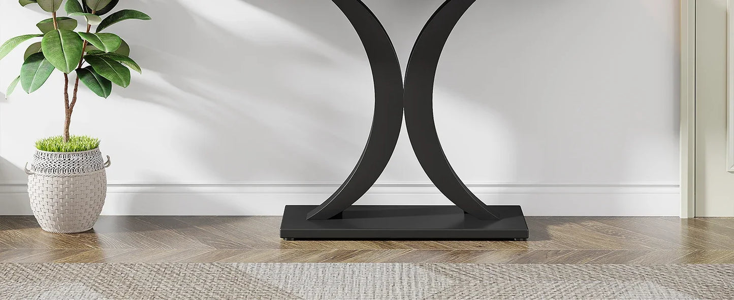 Ljustra Industrial Console Table 40 Inch Narrow Entryway Foyer Accent