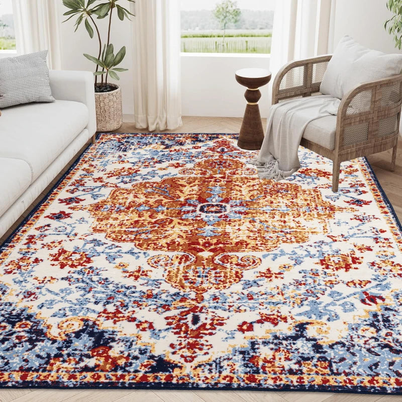 Area Rug 8x10 Vintage Bohemia Large Persian Non-slip Washable Rug