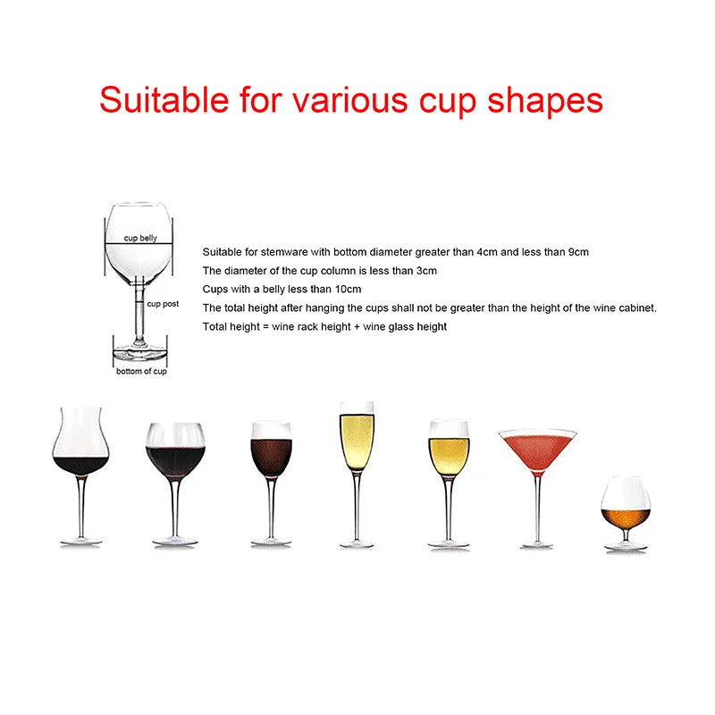 Wall-mounted Wine Glass Holder Space Aluminum Creative Goblet Storage Rack