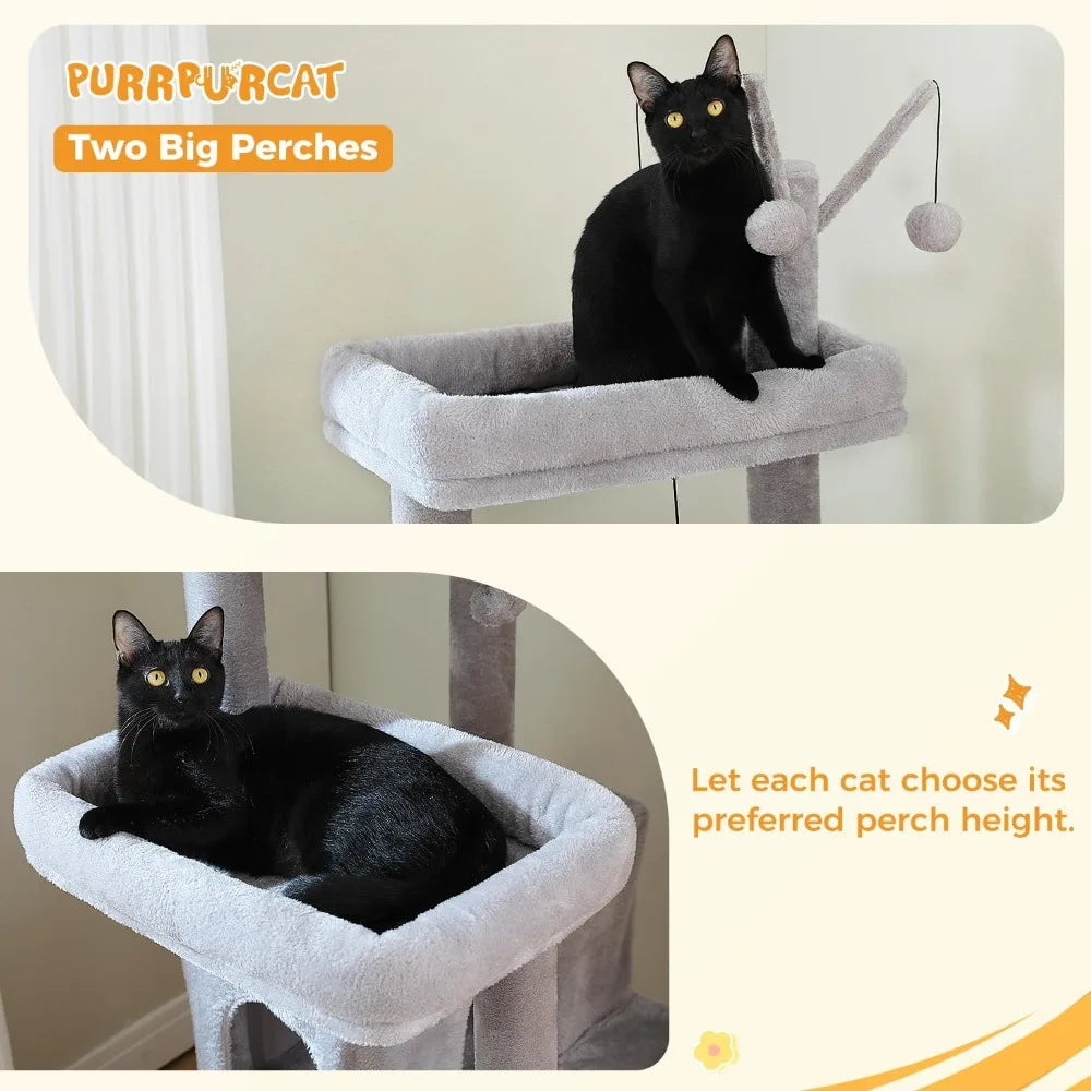 75 Inch Tall Cat Tree Tower with 2 Condos and Scratching Posts Indoor Cats