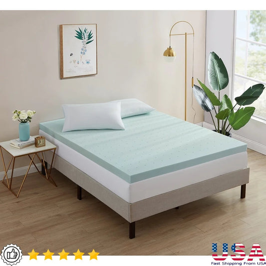 Ljustra Cooling Gel Memory Foam Mattress Topper Twin 2 Inch Comfortable Upgrade