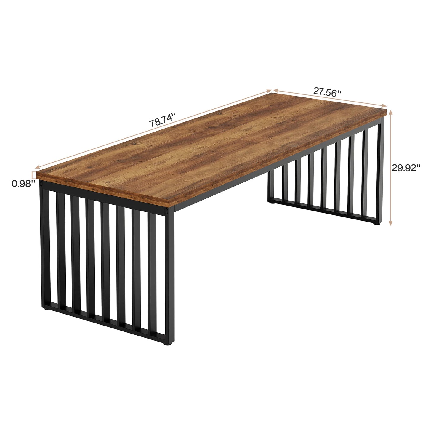 Ljustra 78 Inch Modern Office Desk Two Person Workstation Industrial Style