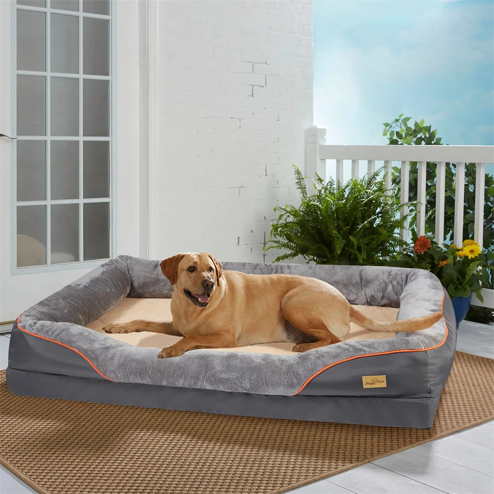 Jumbo Orthopedic Memory Foam Dog Bed Waterproof Removable Cover