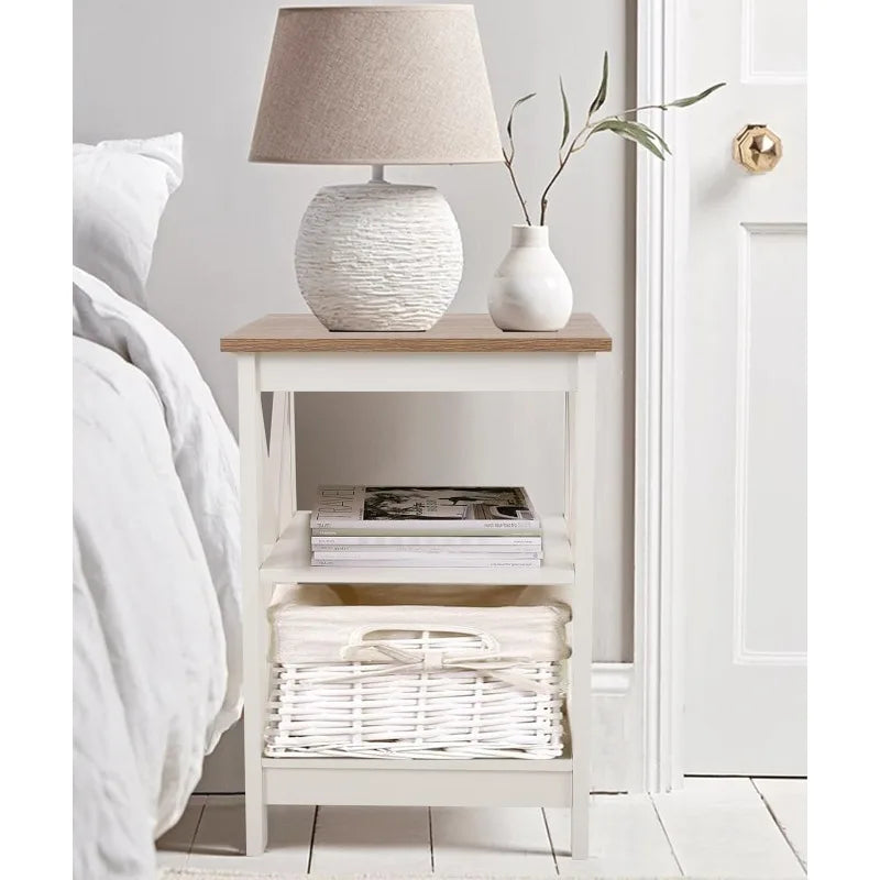 Ljustra End Table Set of 2 Farmhouse Nightstands Small Side Table