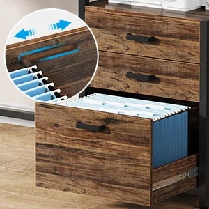 Ljustra 63 Inch Ergonomic Computer Desk with File Drawer Cabinet