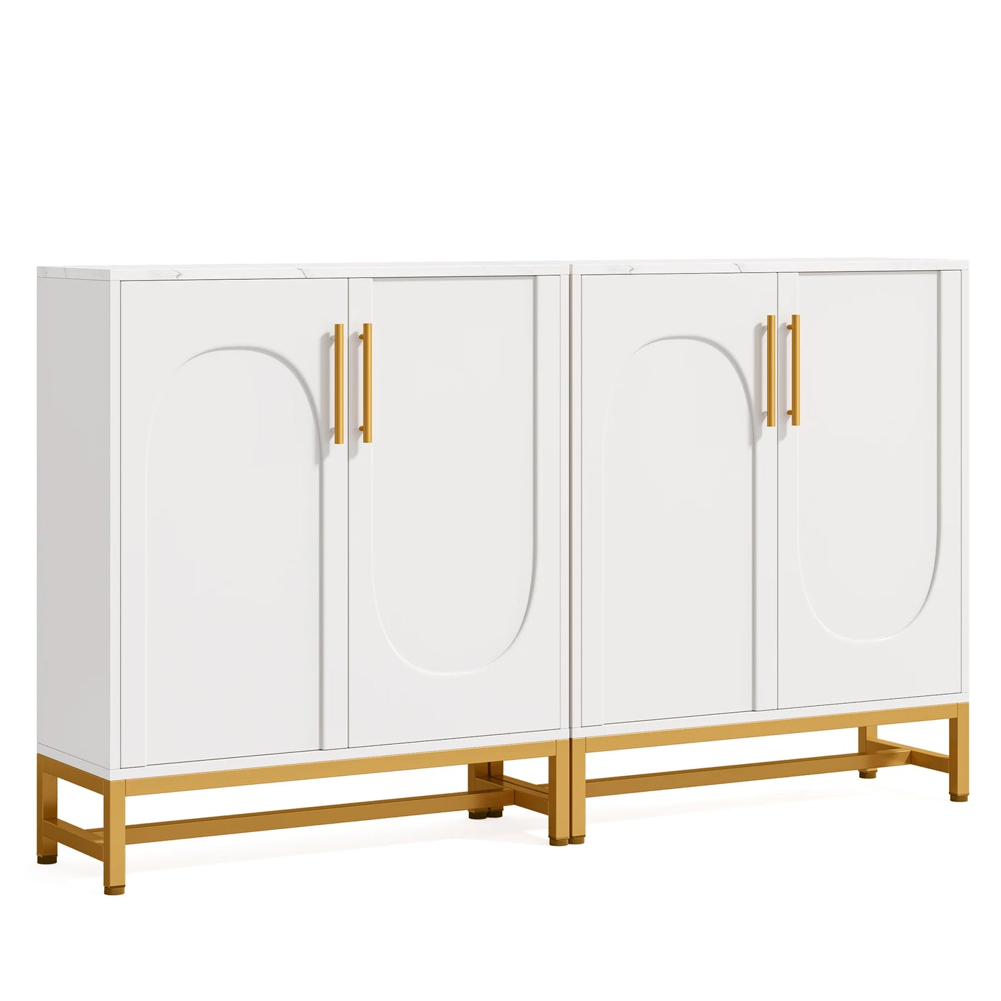 Ljustra Modern Sideboard Buffet Cabinet with 4 Doors Adjustable Shelves
