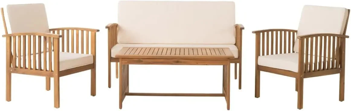 Carolina Outdoor Acacia Sofa Set 4-Piece Garden Furniture Set