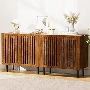 Farmhouse Storage Cabinet Set of 2 Buffet Sideboard Coffee Bar 63 Inch