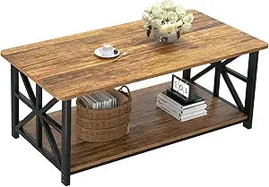 Coffee Table Round Corners Storage Shelf Minimalist Living Room 39 Inch