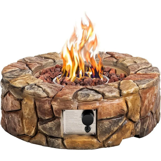 Ljustra Gas Fire Pit 28 Inch 40000 BTU Outdoor Propane Fire Table