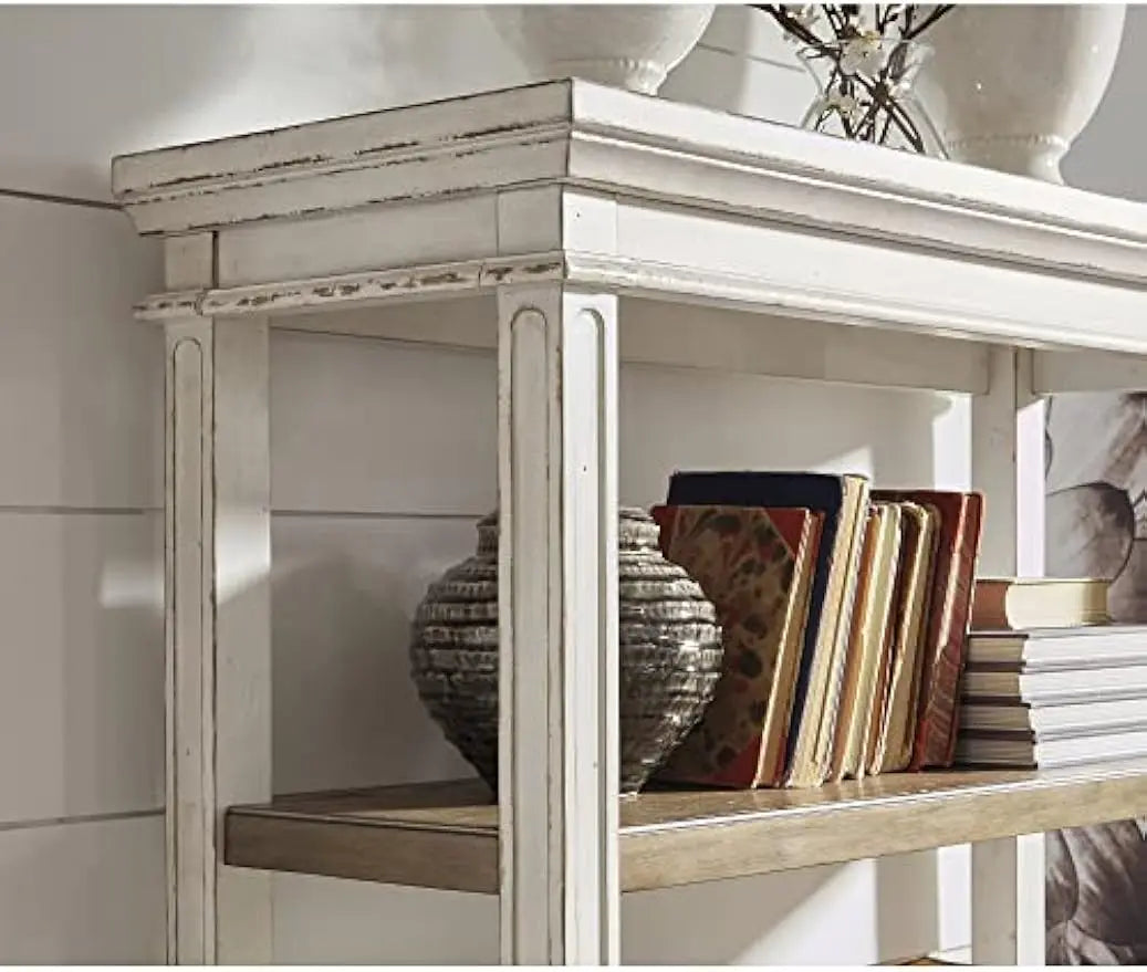 Ljustra Realyn French Country 75 Inch Bookcase with Drawer Bookshelf