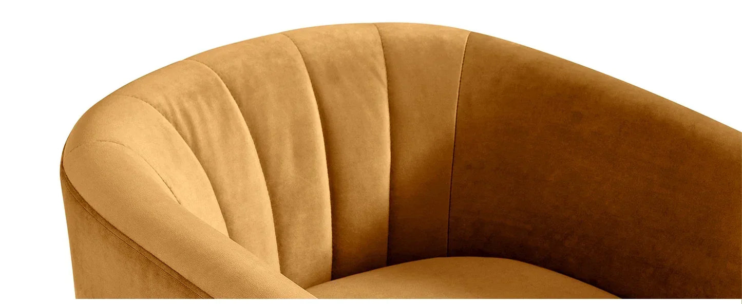 Ljustra Velvet Barrel Accent Chair Modern Comfy Reading Chair Living Room