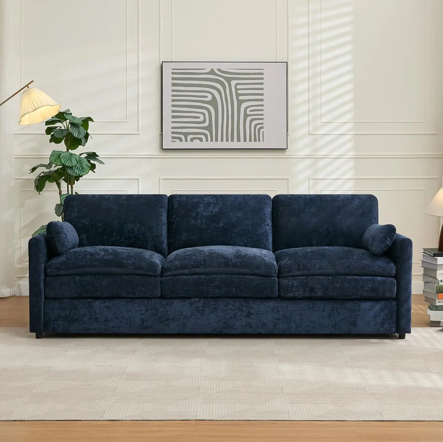 Modern 89 Inch Cloud Sofa Couch with Plush Foam Cushions and Pillows