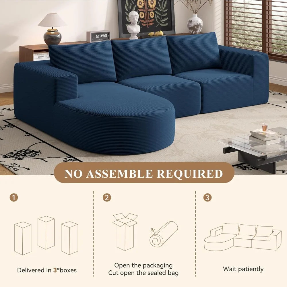 Ljustra Modular Sectional Sofa L-Shape Chaise Sleeper Couch No Assembly