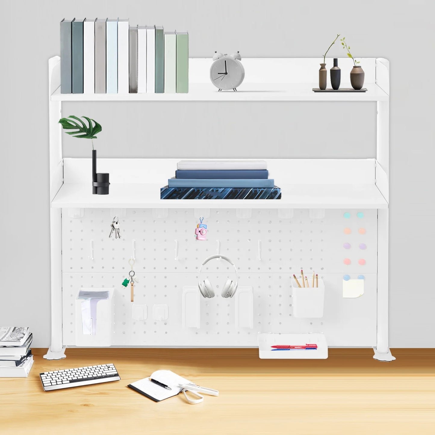 Desktop Bookshelf Clip-on Desk Organizer Modern Metal Storage Solution