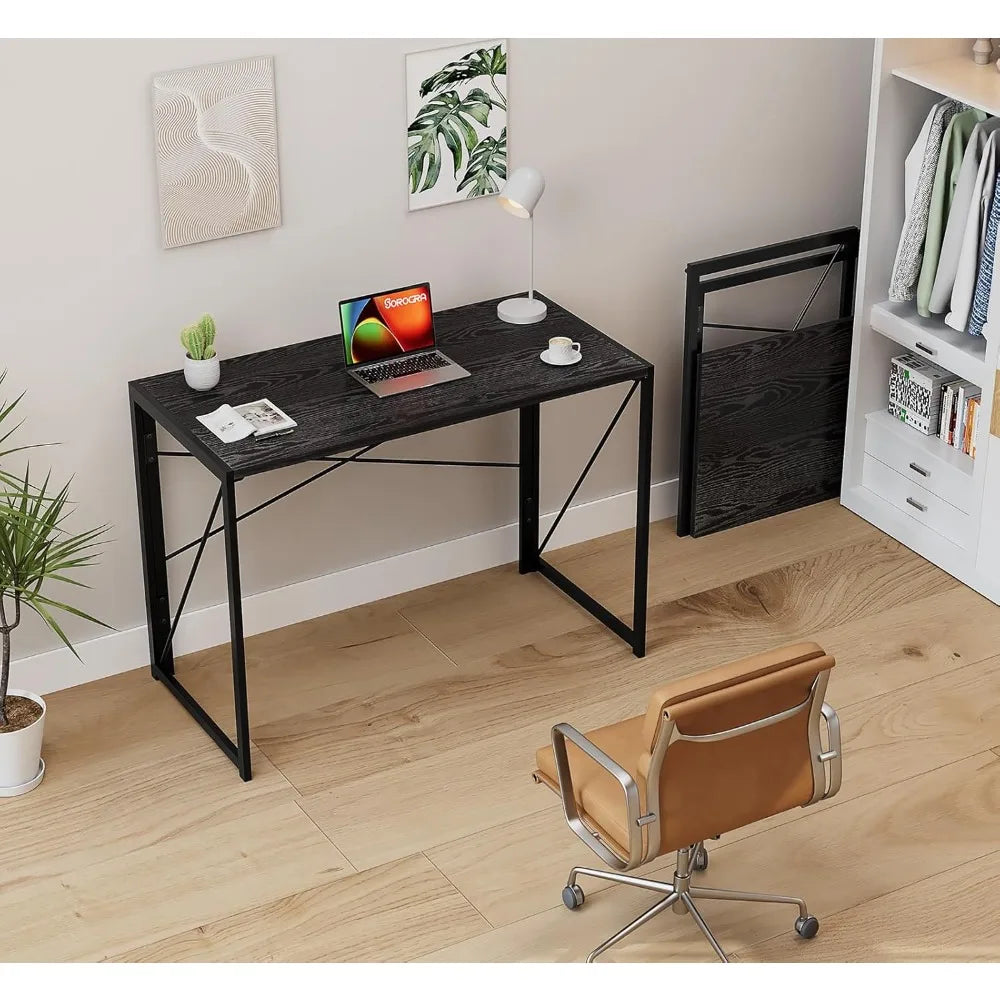 Folding Desk Portable Computer Table Space Saving Home Office Use