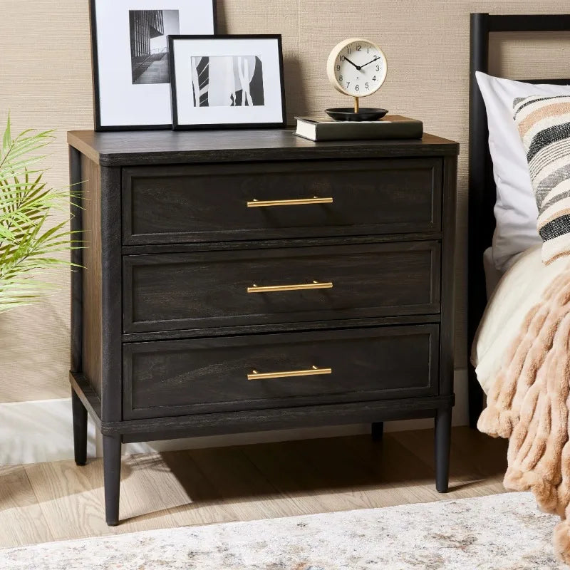 Ljustra Oaklee 3 Drawer Nightstand with USB Charging Ports Bedroom Furniture
