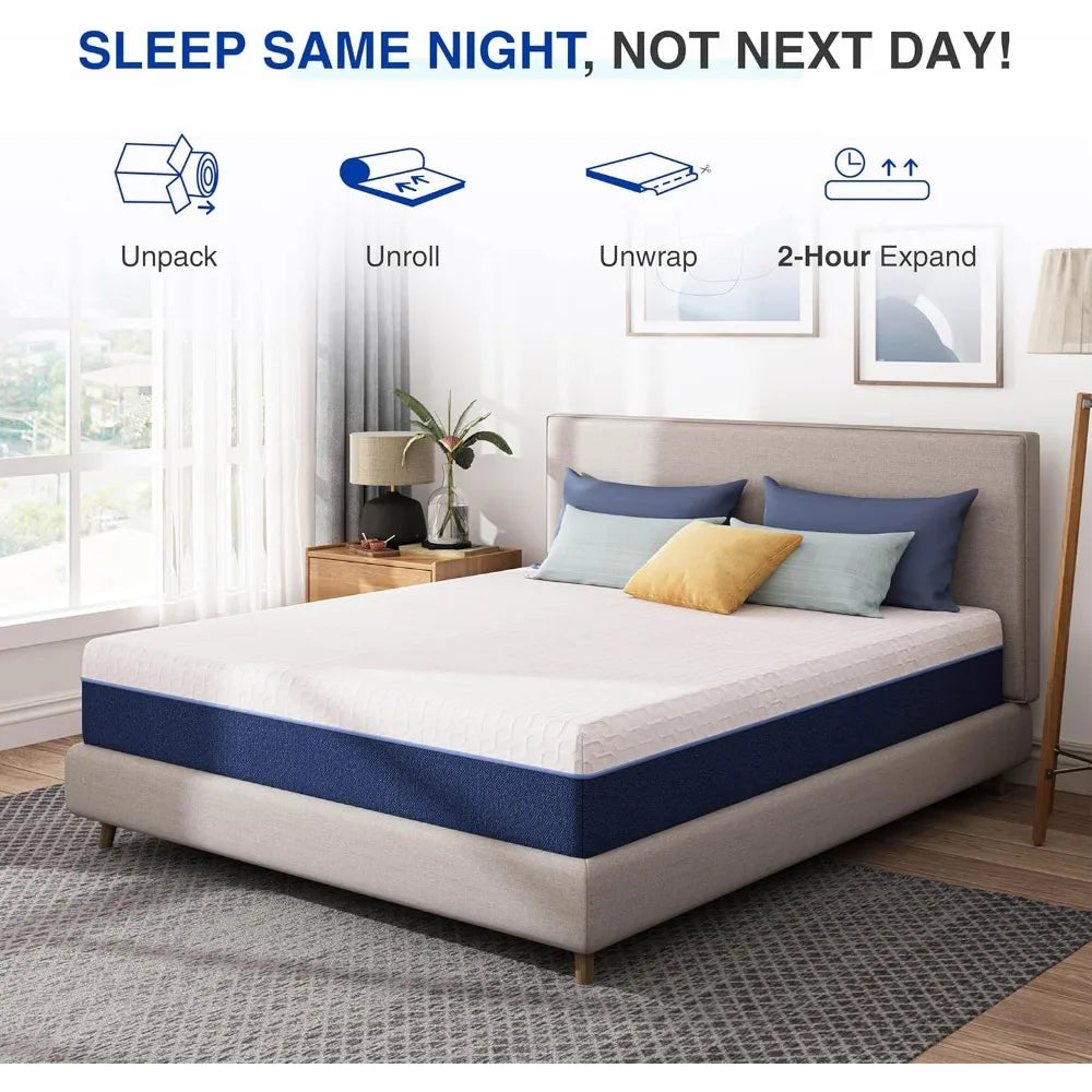 Ljustra 6 Inch Full Gel Cooling Memory Foam Mattress Medium Firm Support