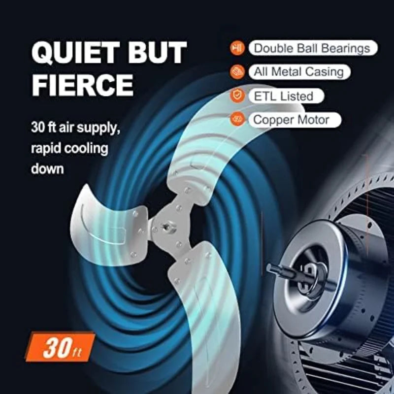 VEVOR 18 Inch Wall Mount Fan Oscillating Industrial High Velocity 4000 CFM