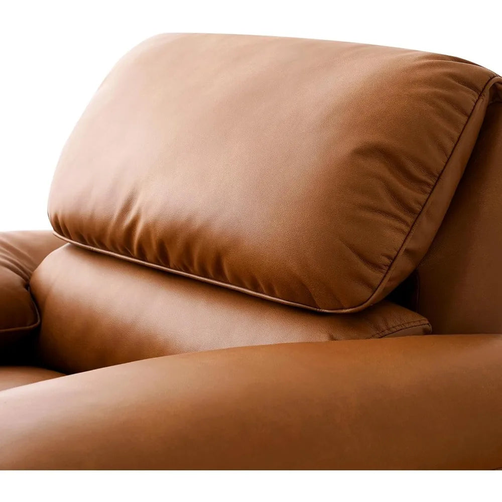 43 Inch PU Faux Leather Sofa Mid-Century Modern Oversized Chair