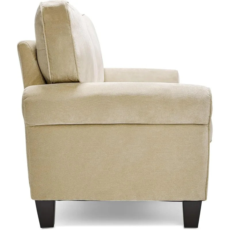 Ljustra Copenhagen Rolled Arm Sofa Easy Care Polyester Loveseat 61"