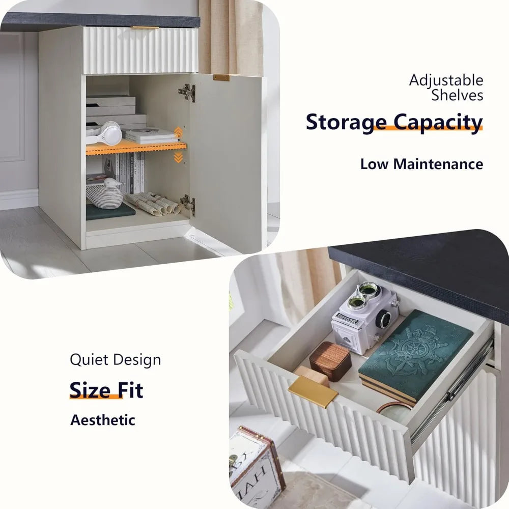 60 Inch Modern Executive Desk with Storage for Home Office Workstation