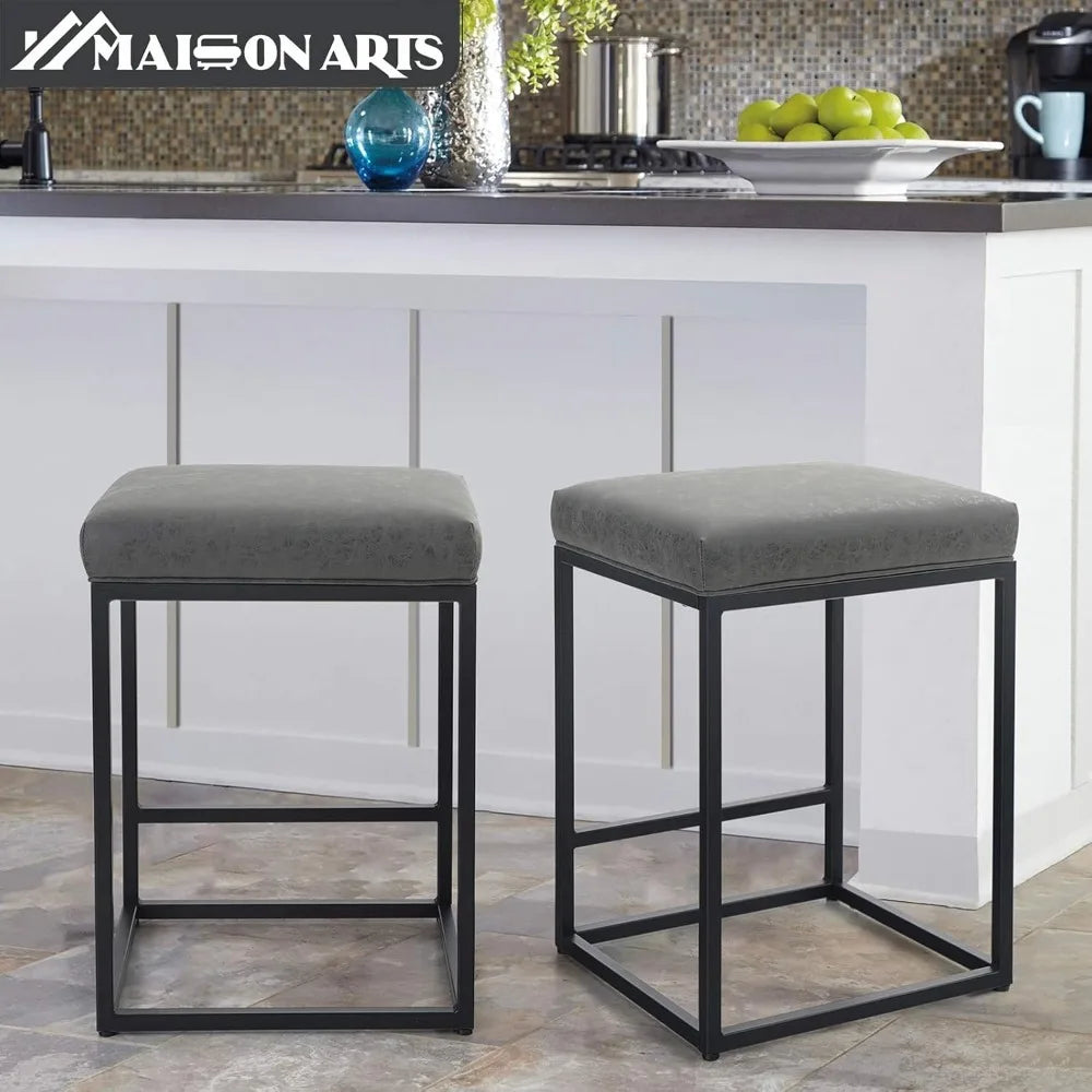Maison 24 Inch Backless Bar Stool Modern Industrial Kitchen Counter
