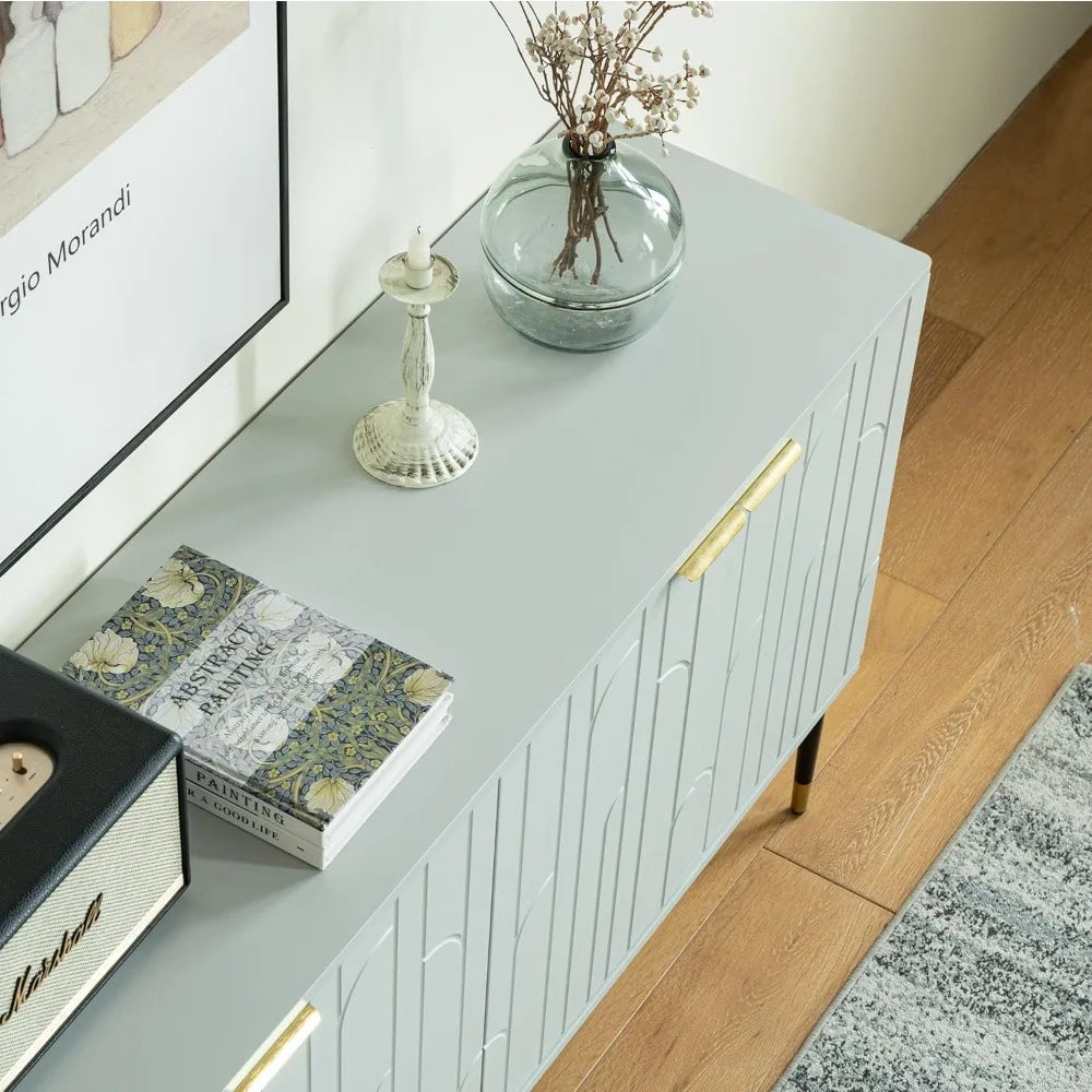 Modern Sideboard Buffet Cabinet with 4 Doors for Living Room Dining Room